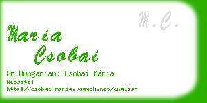 maria csobai business card