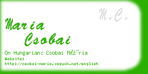 maria csobai business card